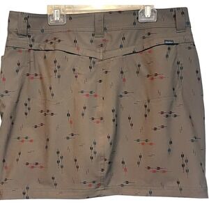 Eddie Bauer Adventurer 2.0 Skort Sz 8 Sprig Green Arrow Pattern Hiking Travel